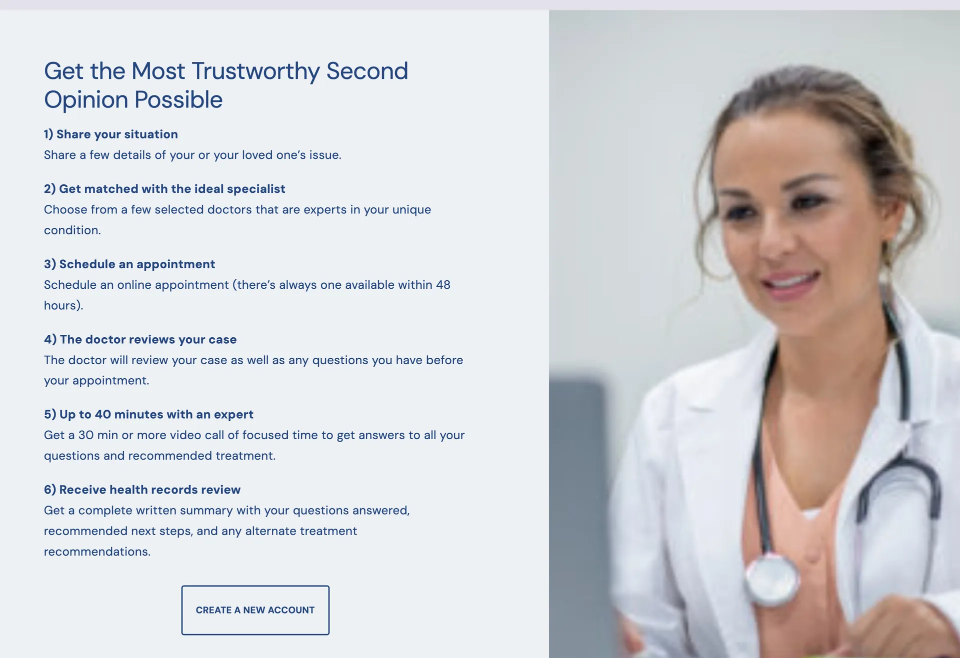 Six steps, written in the patient’s tense