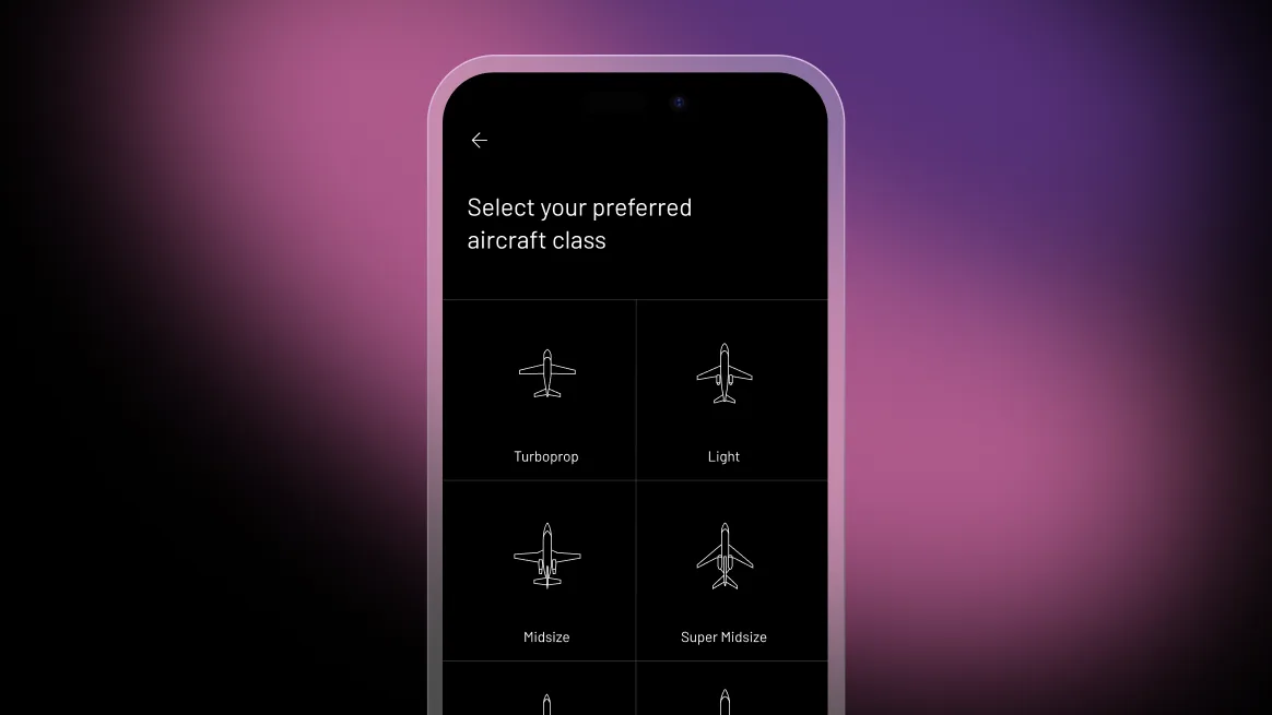 The Flyblack app: search, quote and book a private jet in three taps