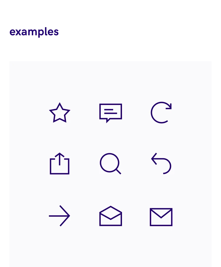 Icons in application